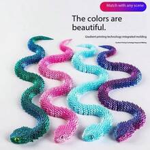 1件全新3D打印60厘米蛇年摆件蛇蛋套装，关节可动动物模型，逼真小蛇模型