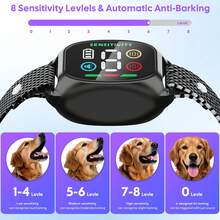 Bark Collars For Small Medium Dogs, Dog Bark Collar, Thunbest No Shock Anti Barking Collar – 4 Modes & 8 Sensitivity Levels – IP67 Waterproof, Rechargeable, Magnetic Charging Green