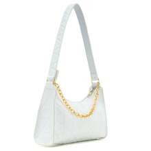 Women's Embroidered Baguette Bag Chain Side Crossbody Shoulder Bag Small New Arrival Promotion - 白色 - 查看 5