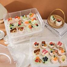 3 Tier Stackable Cupcake Carrier Box Muffin Cake Holder Plastic Clear Container - 無色 - 查看 4