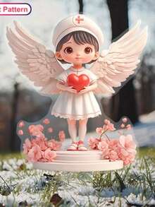 1 Stück 2D flache Acryl Krankenschwester Engel kreative Heim- und Gartendekoration, Weihnachts-Acryl-Garten - Acryl-Außendekoration Acryl-Hausposter, unisex modischer Ostern Willkommensschild für Zuhause, Kaffee-Bar Acryl-Poster, Neujahr Acryl-Garten, Blumentopf Kunst Rasendekoration, Original Künstler Illustration Kollektion, Einweihungsgeschenk, Neujahrgeschenk - Verschiedenfarbig - Übersicht 4