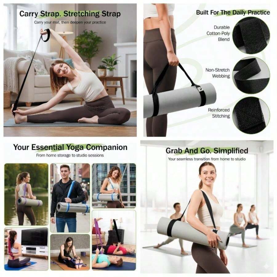 Correas de esterilla de yoga para llevar, soporte de esterilla de yoga ajustable, correa de esterilla de yoga de varios colores para pilates, ejercicio - inicial - Ver 1