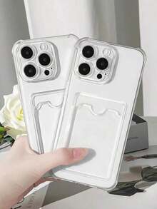 Transparent Card Slot Holder Phone Compatible With Mi Infinix Tecnoo, Transparent Wallet Silicone Shockproof Back Cover Waterproof Anti-Fall Scratch Resistantchristmas 17 - Kiểu 1 (1 cái) - Xem 10