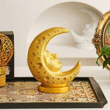 1 Stück kreative und modische Ramadan Mondsichel Dekoration, moderne minimalistische Wohndekoration Accessoire für Wohnzimmer Tisch, künstlerisches Kunsthandwerk - Verschiedenfarbig - Übersicht 4