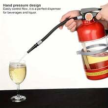 60-Ounce Portable Fire Extinguisher-Shaped Liquor Dispenser - Dual-Purpose Beverage Server For Beer, Spirits, And Wine - Red/Clear Durable Plastic Party Decor For Restaurants, Homes, And Events - Splash-Proof Design, No Assembly Required, Large-Capacity Party Drink Dispenser With Fire Extinguisher Appearance And Splash-Proof Design - 紅色 - 查看 5
