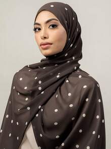 1pc Large Size Women's Jersey Hijab, Elegant Fashion Hijab Shawl, Soft Scarf Shawl, Comfortable Breathable, Abaya Accessories Women Veil, Suitable For Daily, Outdoor, Prayer, Worship - Hijab - View 3