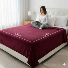 Microfiber Blanket, Double Size, Hypoallergenic, Printed And Plain, Warm - Màu tím - Xem 2