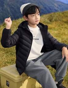 Balabala 儿童连帽羽绒服，保暖冬装，防水防风，舒适保暖