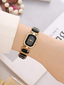 7 Stücke/Set Würfel Uhr & Armband Luxus Mode Schmuckset für Frauen - Schwarz - Übersicht 5