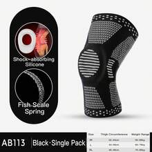 Kyncilor 1 Pc Summer Pressurized Silicone Spring Breathable Knee Pads Mountaineering Running Basketball Cycling Knitted Knee Pads