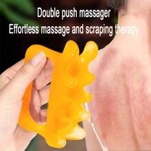 Dual-Push Meridian Spine Gua Sha Massage Handheld Face Resin Massager Release Tool Muscle Scraping Tool For Deep Tissue Therapy - Yellow - View 8
