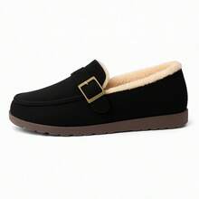 Women's Loafers, Women's Ankle Boots, Stylish And Versatile, Slip-On Design, Fleece Lining, Warm And Non-Slip, Comfortable, Durable And Stain-Resistant, Machine Washable, Suitable For Shopping, Outings, Dates, And Walks. A Winter Essential, Perfect As A Valentine's Day Gift, The Top Choice For Your Girlfriend. - 黑色 - 查看 5