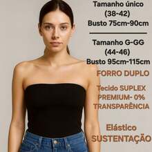 Kit Of 3 Strapless Cropped Tube Tops, Basic Lined Blouses For Women, Premium Blogger Style. - Kit3 Tube Preta Branca Verde Militar - View 2