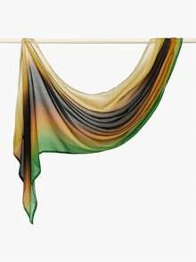1 chiếc khăn choàng nữ phong cách Bohemian thời trang kẻ sọc ombre, kiểu khăn trùm đầu đường phố giản dị, đa năng cho sử dụng hàng ngày, mùa xuân/hè. - cà phê xanh - Xem 9