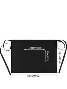 1pc Waist Apron With Pocket, Short Waist Apron For Bar Restaurant, Fashion And Practical Modern Minimalist Work Apron For Bar Restaurant Waiters - Multicolor - View 3