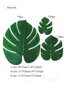 10 chiếc lá cọ nhân tạo, tấm lót bàn hình lá lớn, trang trí tiệc bằng lá cọ xanh, trang trí bàn ăn kiểu nhiệt đới, trang trí lá Hawaii, trang trí lá hình động vật hoang dã. - Nhiều màu - Xem 10