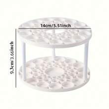 1PC 360° Rotating Brush Holder With Glossy Plastic Insert, White Heavy-Duty Swivel Caddy For Art Brushes & Makeup Tools Tool-Free Assembly, Space-Saving Desktop Organizer For Artist & Beauty Stations, Perfect For Markers, Pens, Painting Supplies - 1pc - View 6