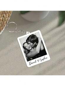 1 pieza Llavero acrílico personalizado con foto y texto, llavero de pareja personalizado, llavero con foto, regalo para novio/esposo, llavero de foto personalizado, regalo de pareja, regalo del Día de San Valentín, llavero personalizado - Multicolor - Ver 8