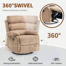 Adult 360 °   Rocking Recliner Chair,Nursery Rocker Reclining Chair With Side Pocket, A Comfy Upholstered Single Sofa Armchair. Suitable Living Room, Bedroom Nursing Use, Velvet Fabric In Beige 8H4O - Brown - View 5
