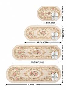 DAJIANG 1pc - Vintage Floral Doormat, Multi-Color European Floral Pattern, Kitchen Hallway Carpet, Wool-Like Material, Suitable For Bathroom, Kitchen, Outdoor, Indoor, Hallway, Bedroom, Living Room, Bedside, Machine Washable, Easy To Clean, Non-Slip Bottom, Suitable For Bedroom Winter Decor, Valentine's Day Holiday Decor, Bedroom Holiday Decor, Bathroom Accessories, Room Decor Set - Multicolor - View 3
