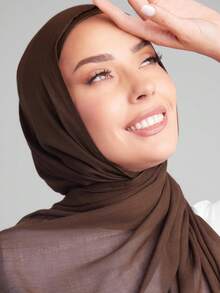 1 chiếc khăn trùm đầu bằng vải viscose màu trơn, thời trang, thoáng khí, nhẹ, đường viền may khóa đôi, khăn dành cho nữ, phù hợp cho mọi mùa để phối với váy. - Nhiều màu - Xem 7