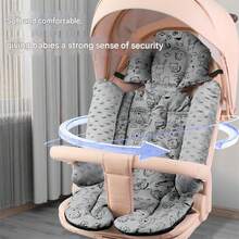 Baby Stroller Seat Cushion Animal Patterned Seat Mattress Pad For Carriage,Bassinet Pram - Grey - View 3