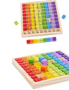 DeTODO Tablero Para Hacer Multiplicaciones. Juguetes de Aprendizaje Temprano de Madera Para Niños, Ayudas Didácticas, Tabla de Cálculo de 99 (Algunos Accesorios Vienen en Color Aleatorio) - Multicolor - Ver 4