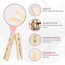 10-50pcs Wooden Clothespins About 7.2cm/2.8inch Long - Multicolor - View 2