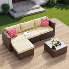 Outdoor Table & Chair Sets - Beige - View 7