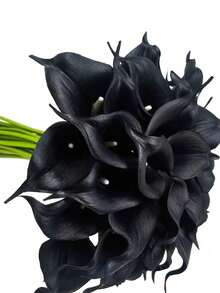 1pc/4pcs/10pcs Artificial Calla Lily Flowers, Realistic Floral Bouquet, Suitable For Valentine's Day Party, Garden Decor, Lifelike Texture, Suitable For Living Room, Bedroom, Dining Room, Office Decor, Spring Decoration - Black - View 8