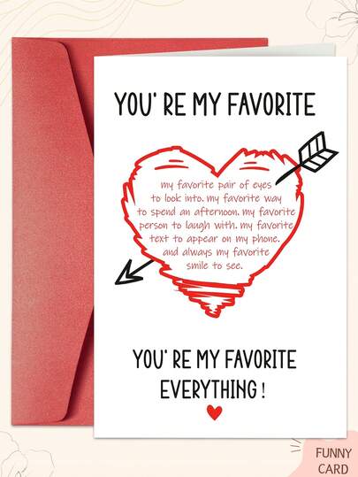 1PC Valentine's Day Card - Universal Gift For Him/Her, Men/Women, Boyfriend/Girlfriend/Husband/Wife, Ideal For Valentine's Day/Anniversary/Birthday/Wedding