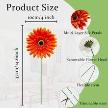 5/10pcs Artificial African Daisy Bouquet, Realistic 5-Color Silk Chrysanthemum, Suitable For Wedding Bridal Bouquet, Home Vase Decor, Party Decoration, Perfect Romantic Gift For Valentine's Day - Multicolor - View 8
