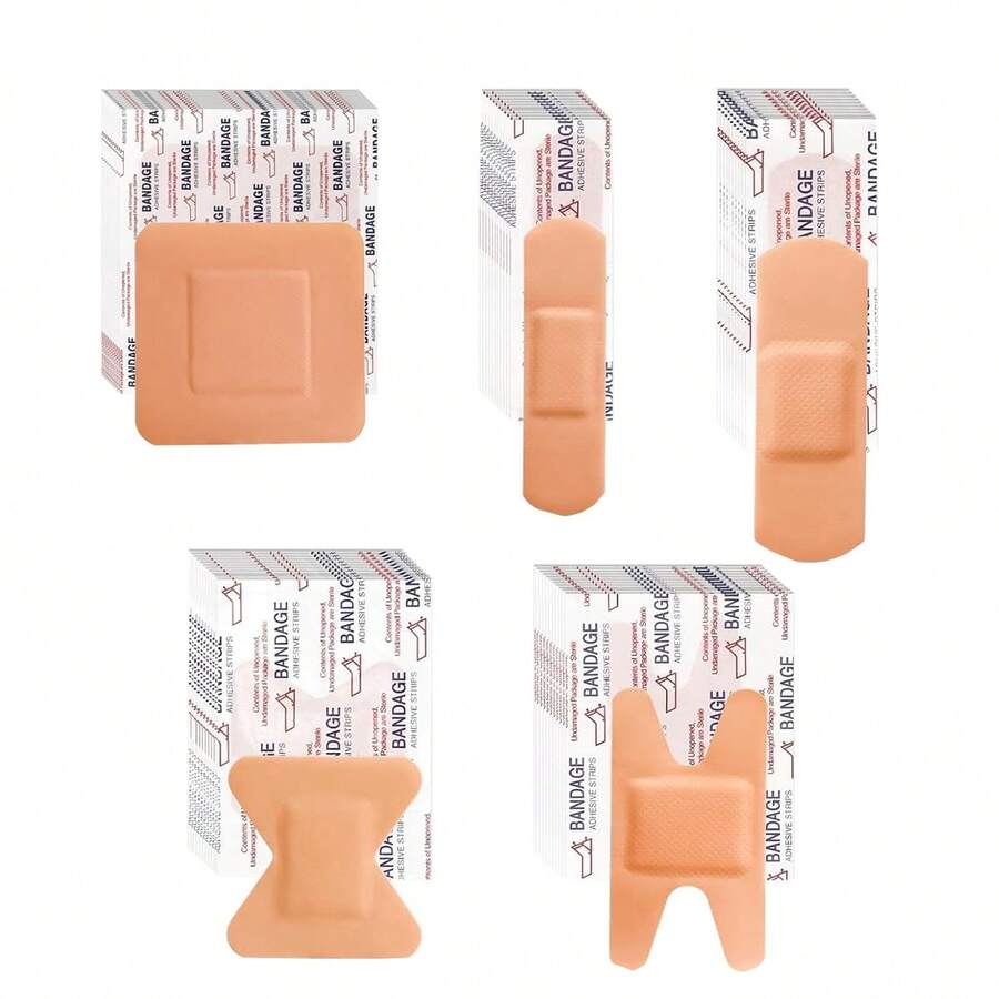50/100 piezas Paquete de vendas surtidas de varios tamaños, impermeables y transpirables, vendas adhesivas para dedos a granel para primeros auxilios, cuidado de heridas, raspaduras y ampollas