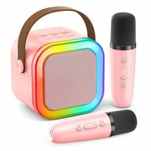 Mini Karaoke Machine For Kids Girls Boys - Birthday Gifts For Ages 4 5 6 7 8+ Year Old - 2025 New Est - Portable Bluetooth Speaker With 2 Wireless Microphone - Kids' Instrument Accessories - 西瓜粉 - 查看 8