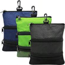 3-Layer Capacity Golf Ball Bag, Portable Zipper Waist Hanging Golf Spike Accessory Storage Bag, Outdoor Golf Spike Pouch - Multicolor - View 4