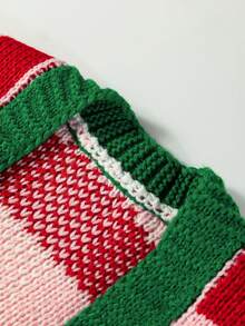 Acelitt Women's Loose Knit Cardigan With Plaid Pattern And Bow Decor, Suitable For Winter - متعدد الألوان - مشاهدة 6