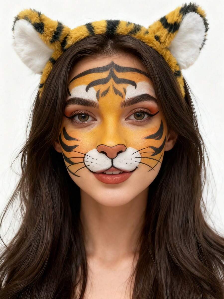 1pc Cute Cartoon Plush Headband, Super Adorable Spotted Puppy Ear Headband, Funny Daily Makeup Washing Face Hair Accessories, Suitable For Holiday, Theme Park, Party, Cosplay, Photo Shoot, Performance - Multicolor - View 1