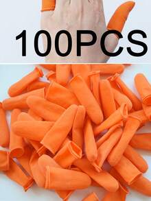 100只装可重复使用防污染乳胶指套，加厚耐磨防滑钓鱼饵料指套 - 彩色 - 查看 9