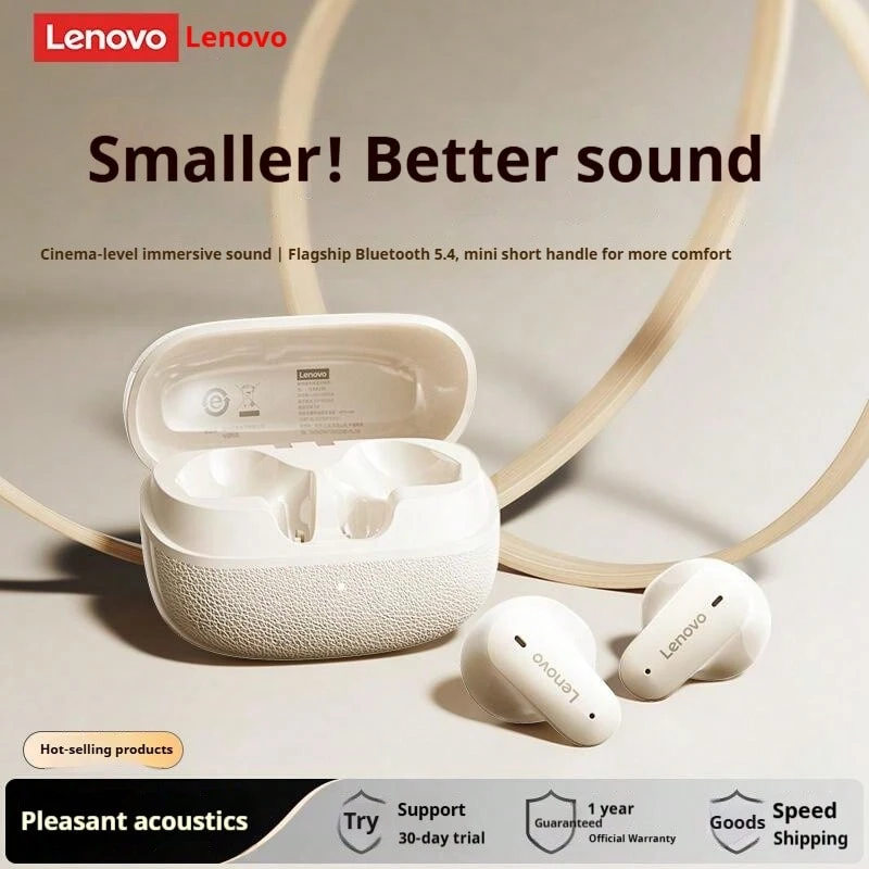 Lenovo Bluetooth Earphones 2025 New Semi-In-Ear Wireless Noise Cancelling Ultra-Long Battery Life Mini Design, Comfortable For Long Wear - Black - View 1