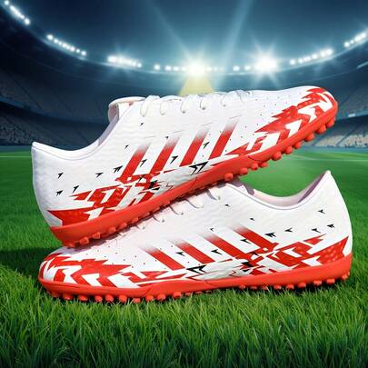 1 par nya fotbollsskor, rekommenderas för tonåringar, studenter, matcher och träning, höga, långa dobbar, halkfria, grepp, vuxen unisex, korta dobbar, TF, konstgräs, snörning, herrfotbollsskor, höga, professionella fotbollsskor, populära fabriksdirekta fotbollsskor för kvinnor