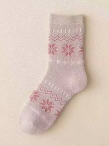 1/4/8 Pairs Women Socks, Soft & Skin-Friendly Fabric, Comfortable Non-Binding, Minimalist Striped & Patterned Design, Suitable For Office, Casual, Home Wear, Warm For Autumn/Winter With Thermal Lining - Multicolor - View 17