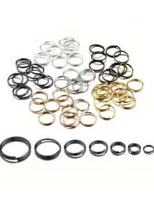 200pcs/Pack Multicolor Double Loops Metal Open Jump Rings - Versatile Connectors For DIY Jewelry Making Supplies - Easy To Use, Durable, And Corrosion-Resistant Accessories In 4, 5, 6, 8, 10, 12mm Sizes - Multicolor - View 8