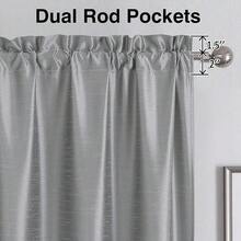 Uptown Silver Grey Faux Silk Curtains 72 Inch Length 2 Panels For Bedroom, Room Darkening Shiny Silver Grey Soft Fabric Rod Pocket Window Drapes For Living Room, Each 40x72 Inches, 6 FT,SilverGray40inchWx72inchLPackof2 - 銀灰色40吋寬x72吋長2個裝 - 查看 8