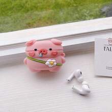 Capa para fone de ouvido com estampa de porquinho, nova, estilosa e fofa, compatível com Apple 1/2/Pro/Pro 2/Pro 3/3/4ª geração. Compatível com fones de ouvido Bluetooth sem fio. Capa protetora com desenho animado para Halloween, Natal, Dia dos Namorados e Dia de Ação de Graças. Estilo kawaii. Acessório para celular. Essencial para uso diário, escola, viagens, casais, compras, cafés. Presente de aniversário perfeito para mulheres e adolescentes (fones de ouvido não incluídos). - Multicolorido - Ver 2