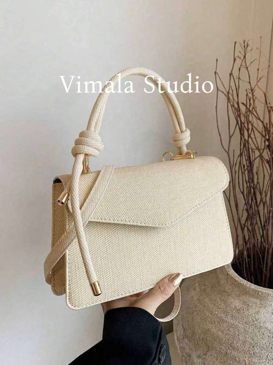 New Vintage Mini Square Bag, Unique Textured Design Crossbody Shoulder Handbag For Women - White - View 1