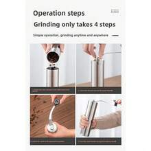 1pc Stainless Steel Manual Coffee Grinder, Portable Fine Grinding, Suitable For Pour Over, Home/Outdoor/Travel Use - Multicolor - View 8