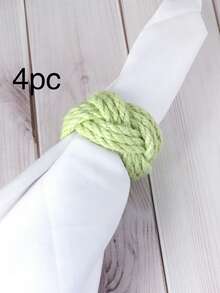 1/4/6/12pcs Bohemian Style Linen Rope Napkin Rings, Suitable For Wedding Party Table Decoration, Countryside Style Napkin Holders, Outdoor Simple Chic Rope Woven Napkin Clips, Birthday Party Napkin Rings, Minimalist Multi-Color Linen Rope Napkin Rings Series - Multicolor - View 28