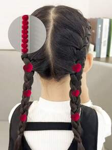 10pcs/Set Kids Flocked Heart & Butterfly Resin Hair Clips, Cute & Sweet Hair Accessories For Little Girls, Unique Braiding Decor For Weddings, Fashionable & Versatile Hair Clips For Daily, Party, Wedding Use, Valentine's Day (Random Card)