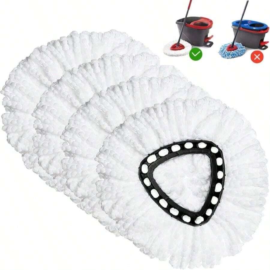 Spin Mop Replacement Head 4 Pack Mop Refill Compatible With Ocedar Triangle Swivel Mops Microfiber Swivel Mop Refill,Deep Clean,Machine Washable And Easy To Replace - ColorC - 查看 1