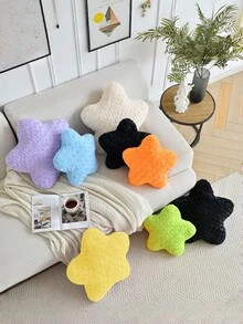 1pc Star Decor Throw Pillow, Cute Star Cushion, Soft & Comfortable, Christmas Home Decor, Suitable For Sofa, Bedroom And Living Room, Ideal Gift For Family And Friends On Valentine's Day